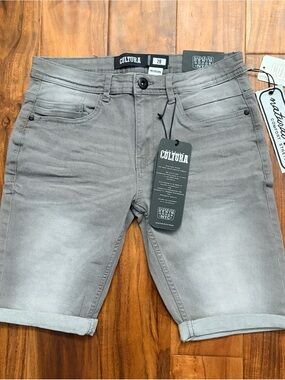CULTURA Men’s Gray Denim Jean Shorts - Modern Fit